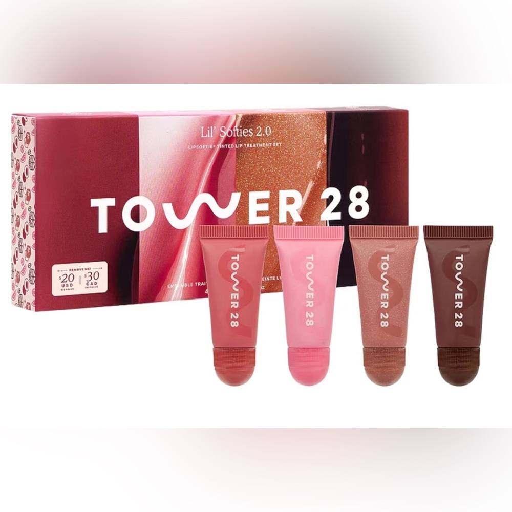 Tower 28 Beauty Mini Lil Softies Tinted Lip Treatment Set Lipgloss Pinks Natural